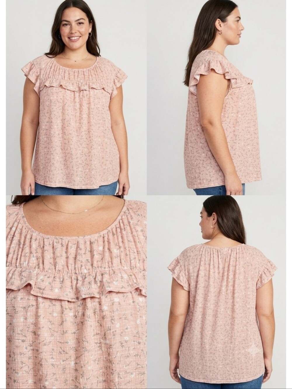 Lularoe Stasha Ruffle Top Light Peach Size 3XL
